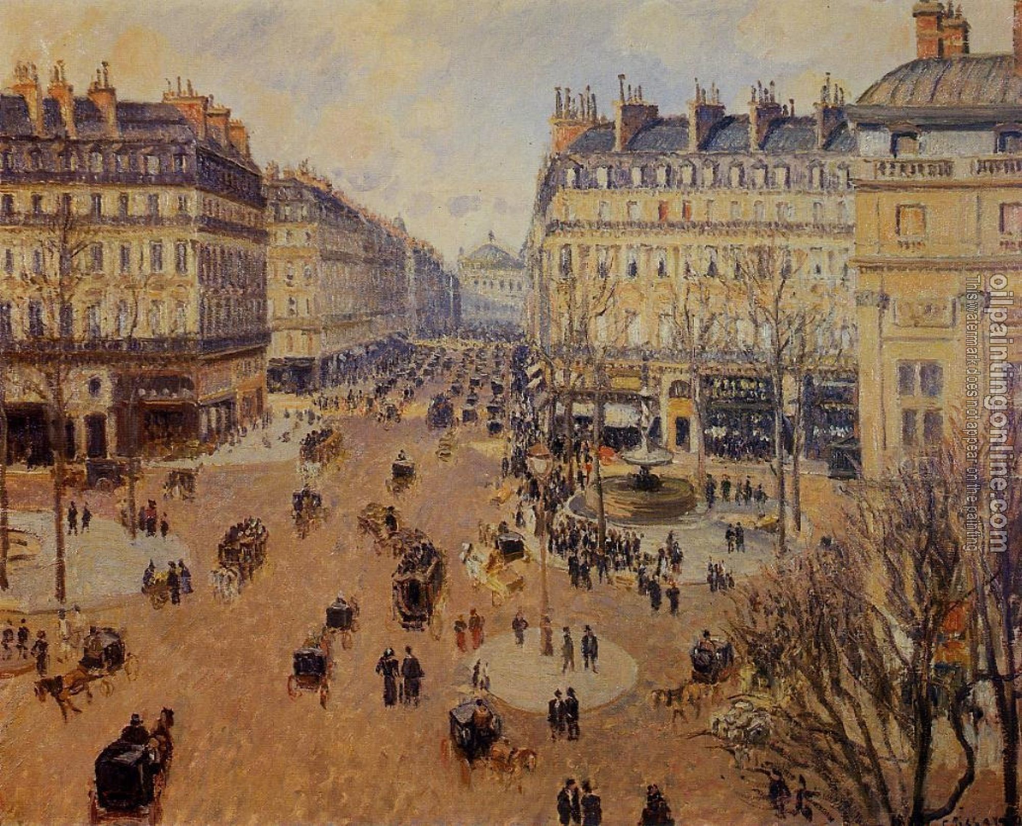 Pissarro, Camille - Place du Theatre Francais, Afternoon Sun in Winter